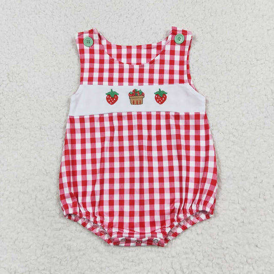 Newborn Baby Girls Strawberry Bubble Romper