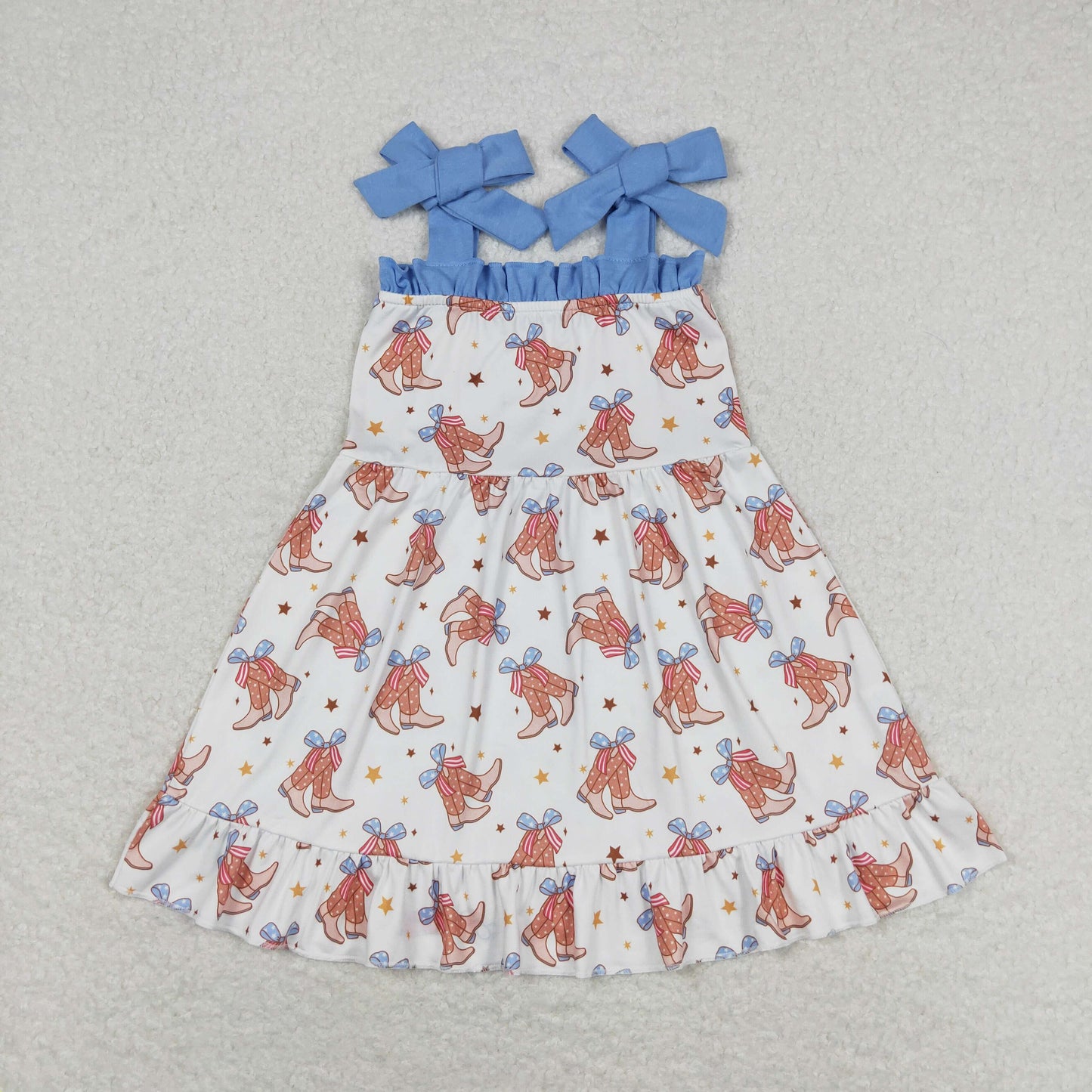 Summer Baby Girls Western Boots Strap Dress