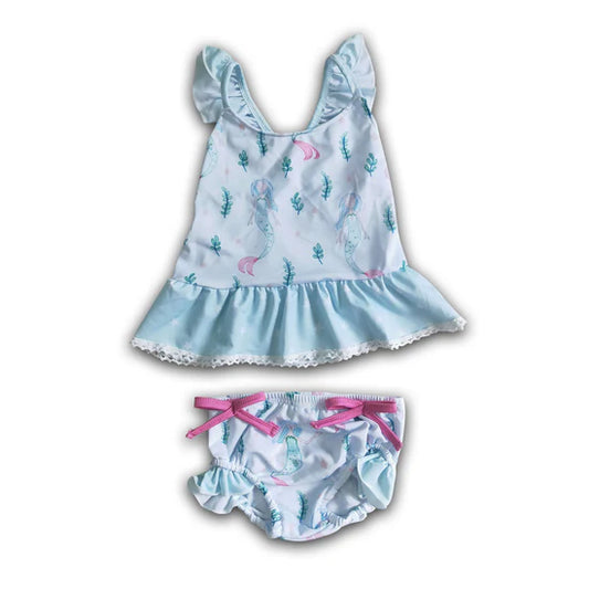 S0028 Sea print baby girls summer swimsuit