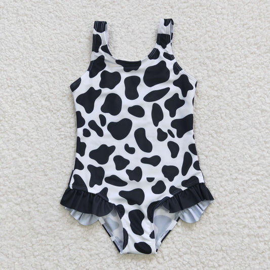 Baby Girls Cow Print Swimsuits