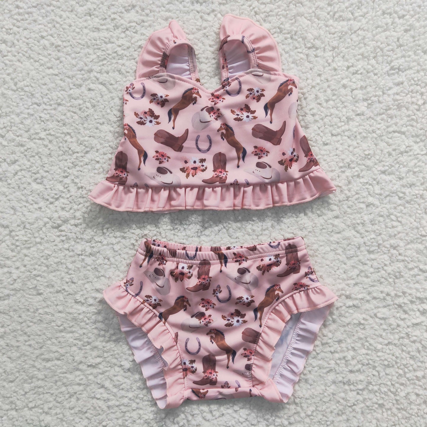 S0107 Baby Girls Western Design Swimsuit