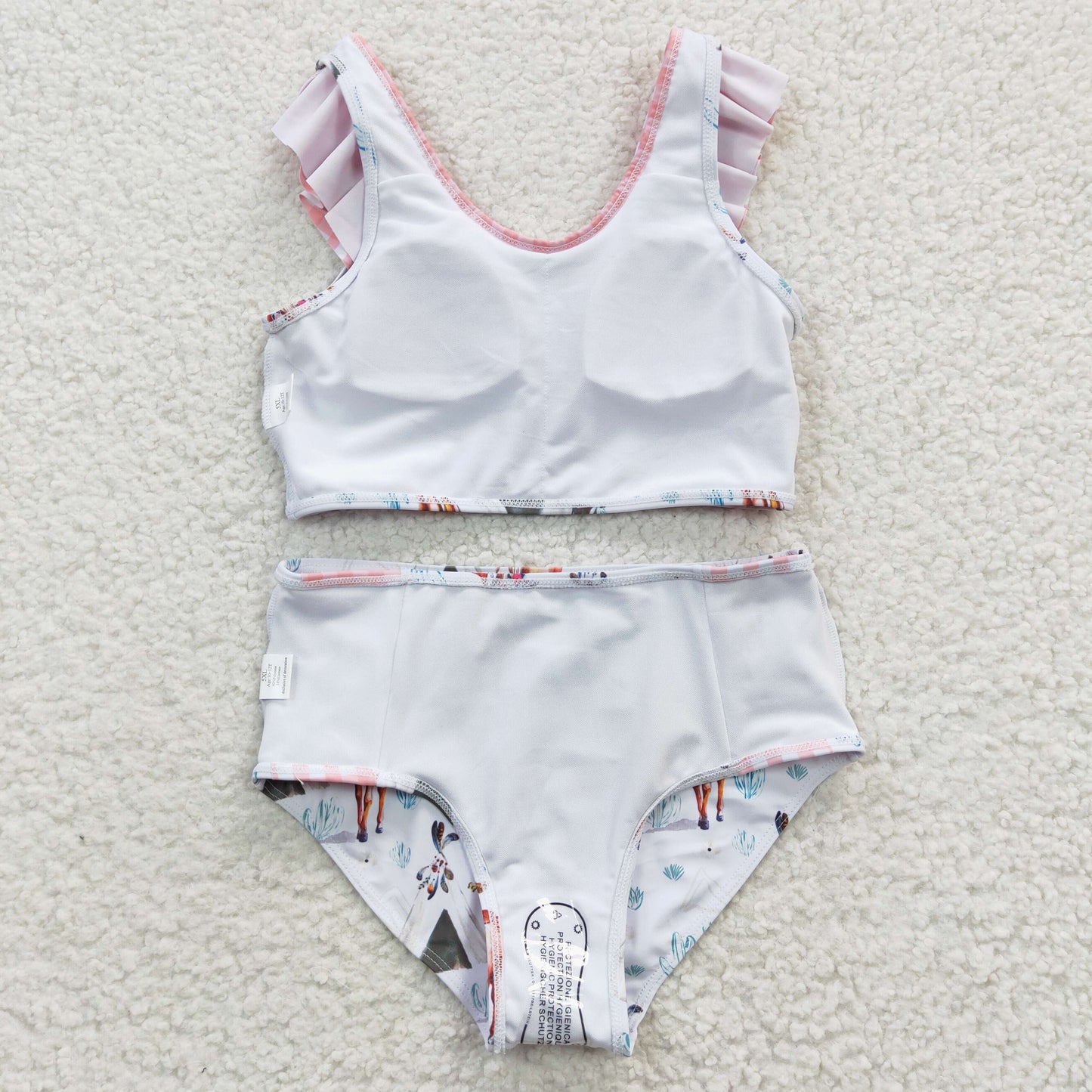 S0117 Baby GIrls Horse Print Two Piece Swimsuit