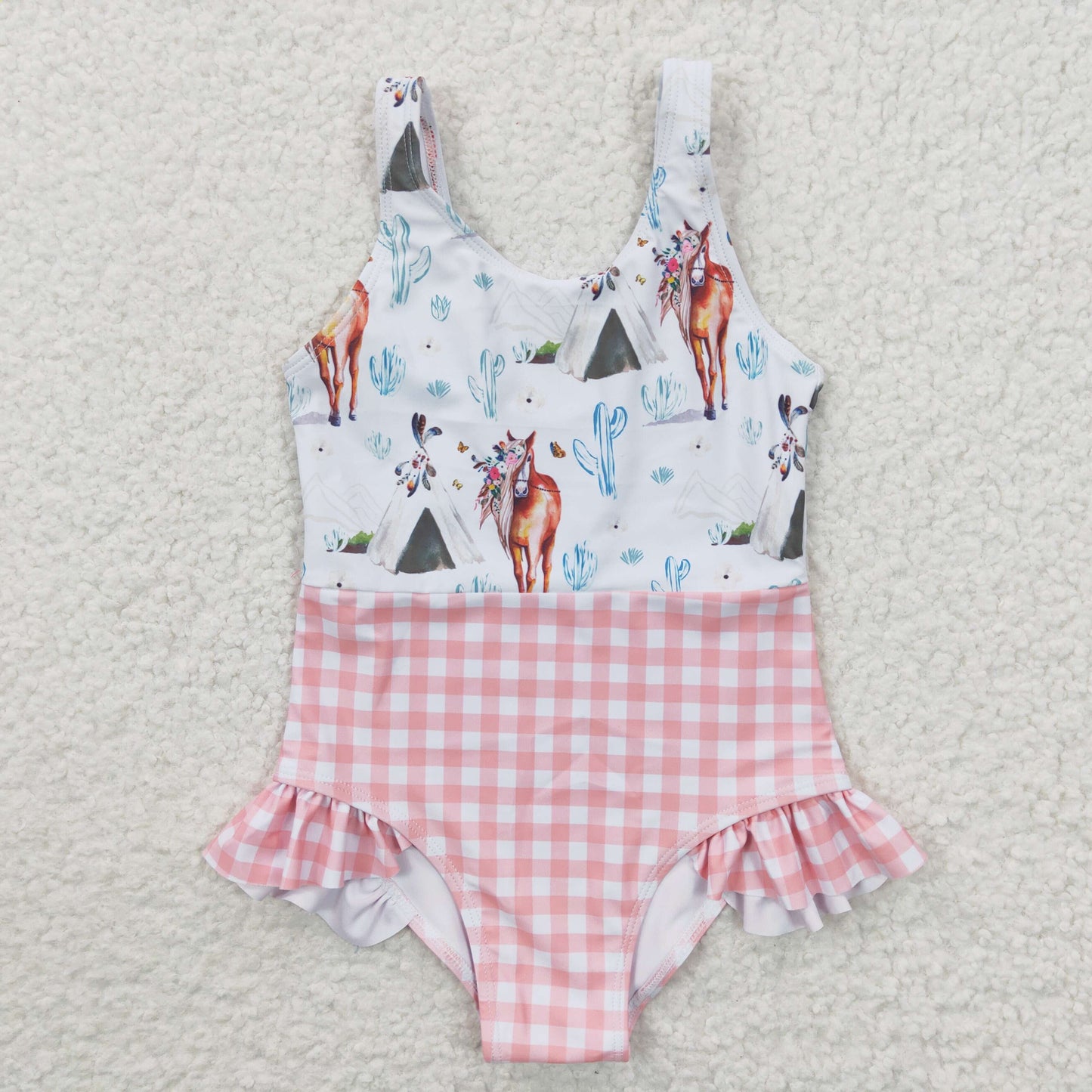 Baby GIrls Horse Print One-piece Swimsuit