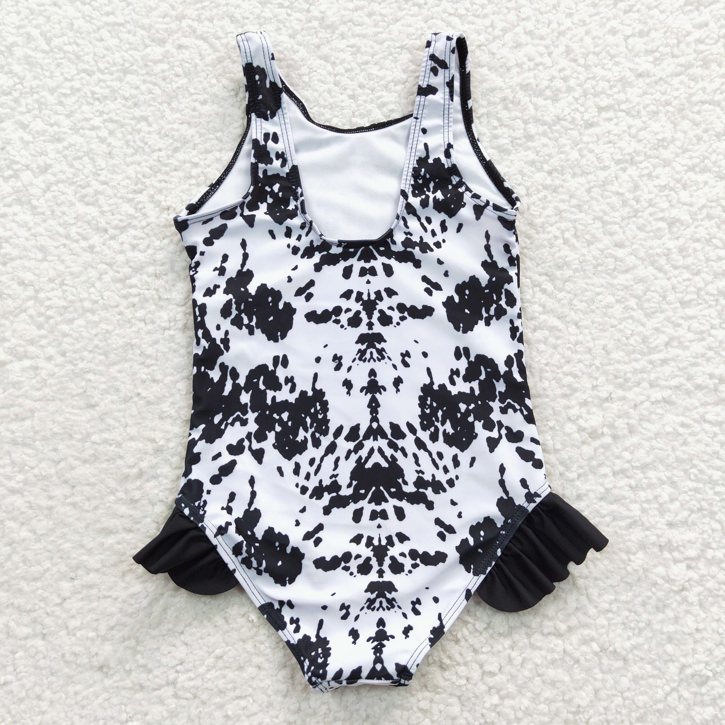 Summer Girls Cow Print One-piece Swimsuit