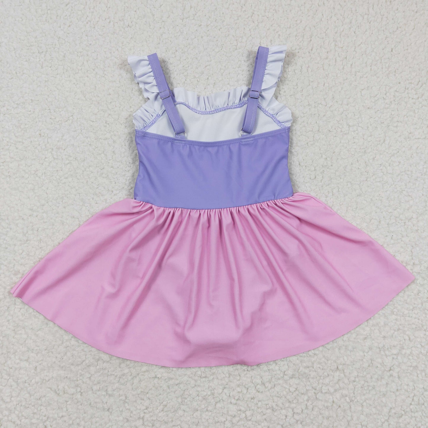 S0133 Baby Girls Purple Princess Swimsuit Summer Swimwear