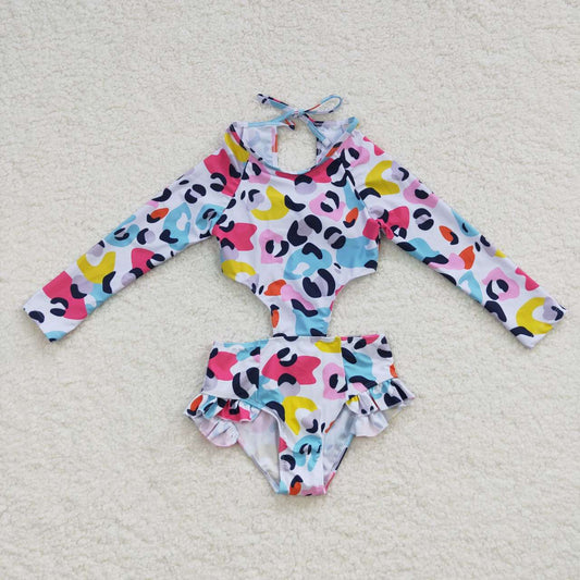 Kids Girls Colorful Leopard Swimwear