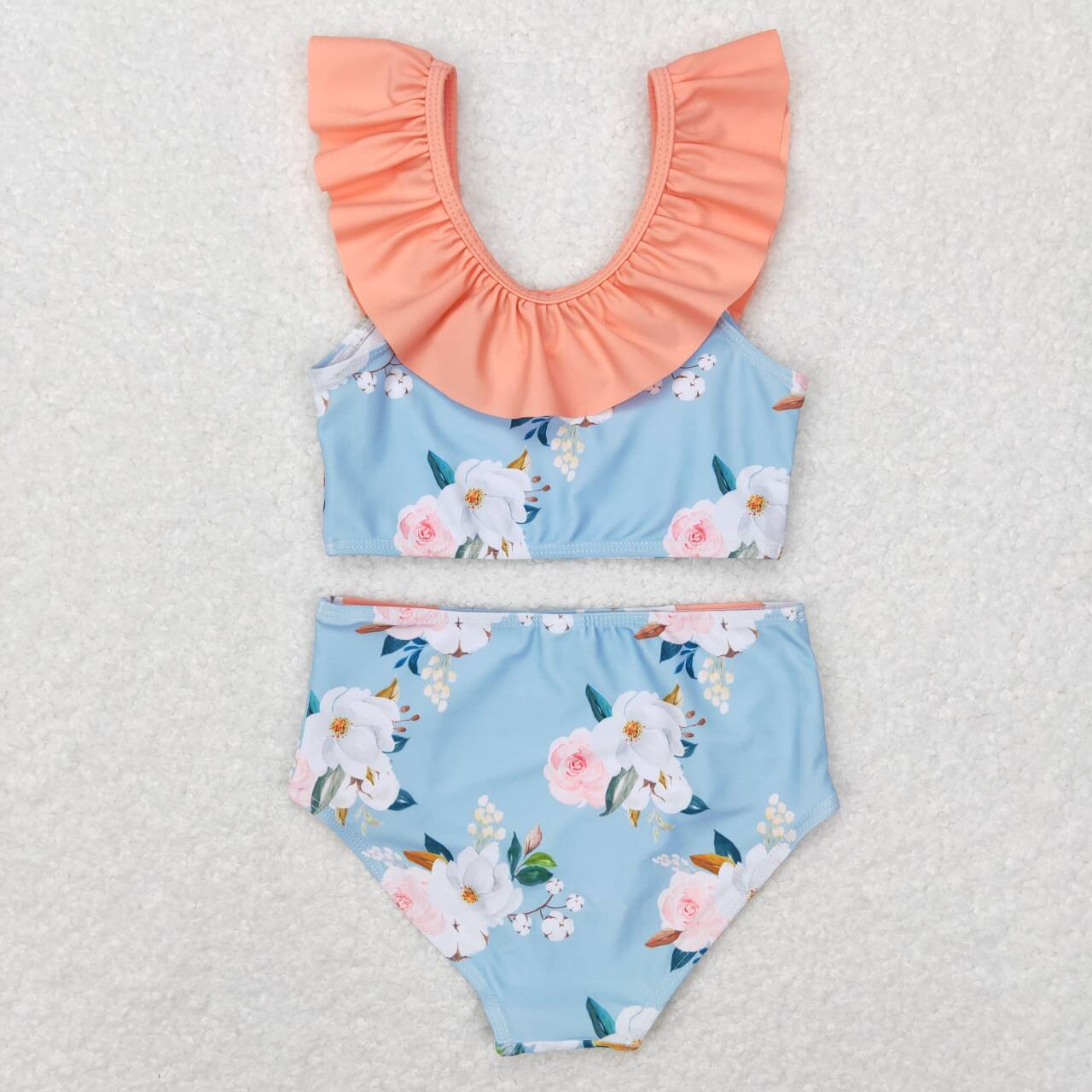 S0179  Baby Girls Flower Summer Sleveless Two pieces swimsuits