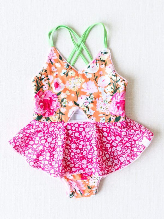 Baby Girls Floral One-piece swimwear