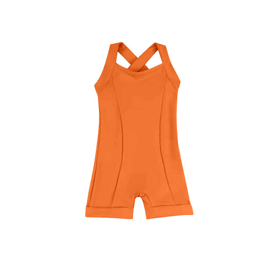 S0450 Baby Girls Orange Active Wear Athletic Jumpsuits Preorder