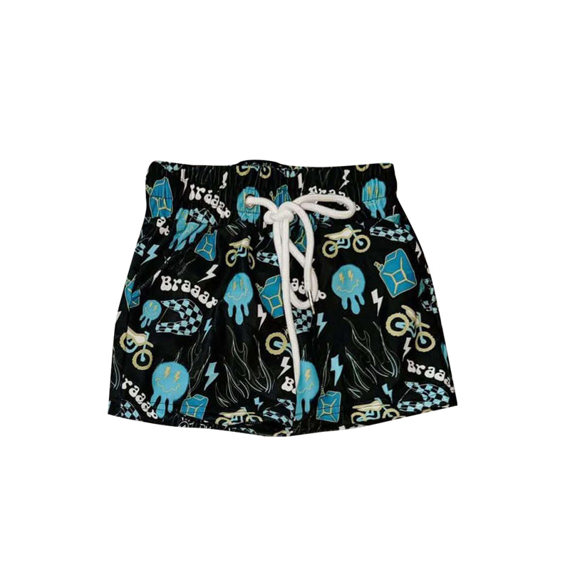 Baby Boys Black Smiles Motors Swim Trunks Preorder