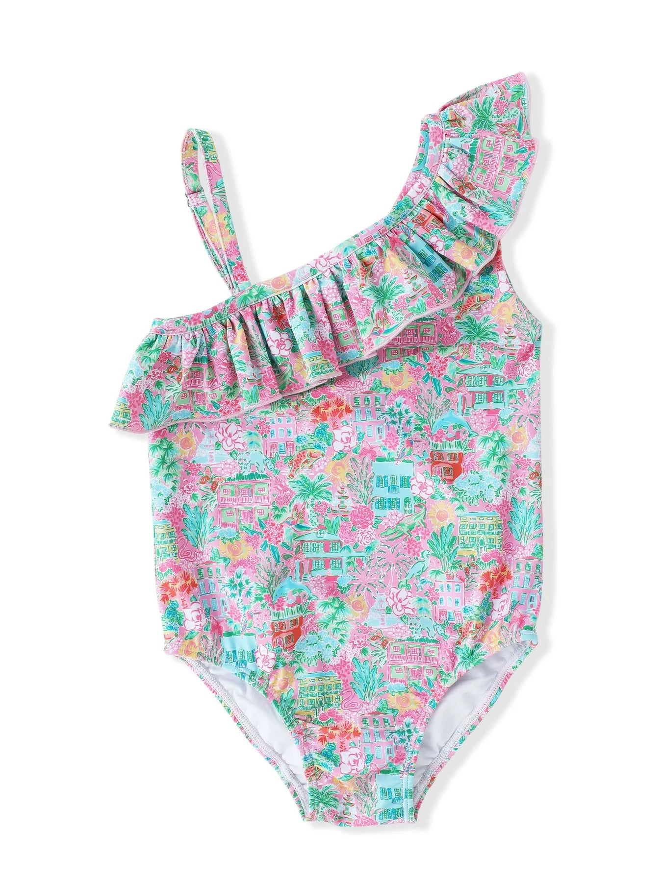 S0540 Baby Girls Floral   One Piece Swimsuits Preorder