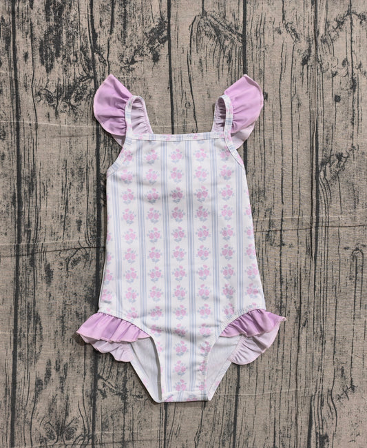 S0643 Baby Girls Flowers Swimsuit In Production