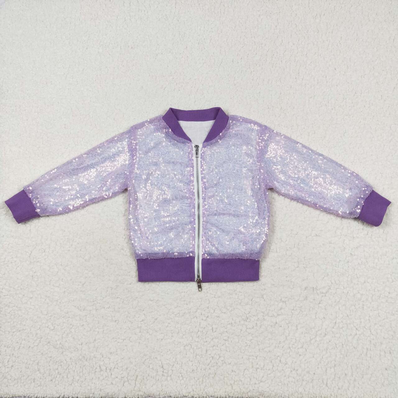 Baby Girls Shiny Purple Sequin Jacket Coat