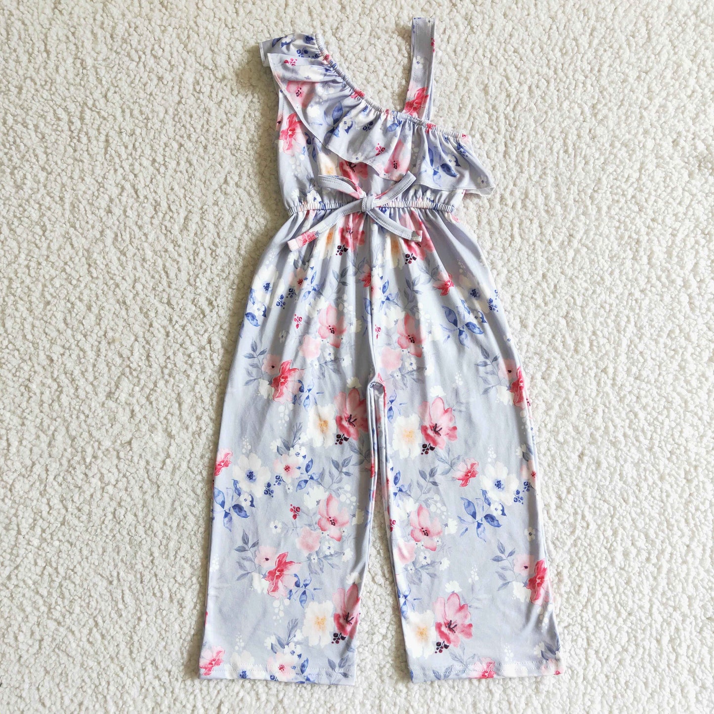 SR0008 Kids Girls Floral Jumpsuit