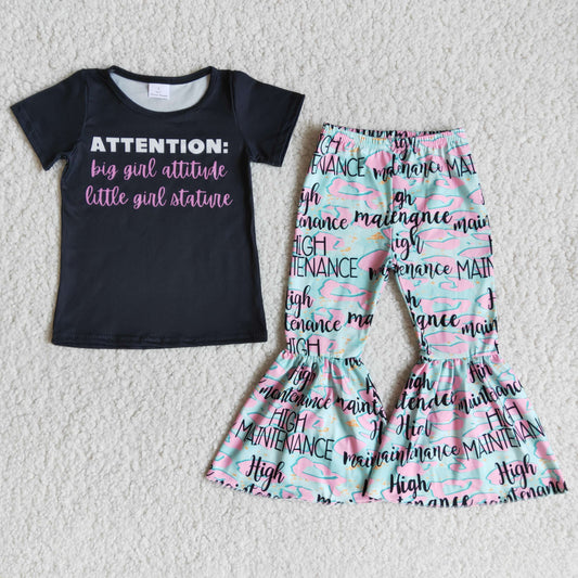 Big Girl Attitude Little Girl Atatuie Summer Set +Headband