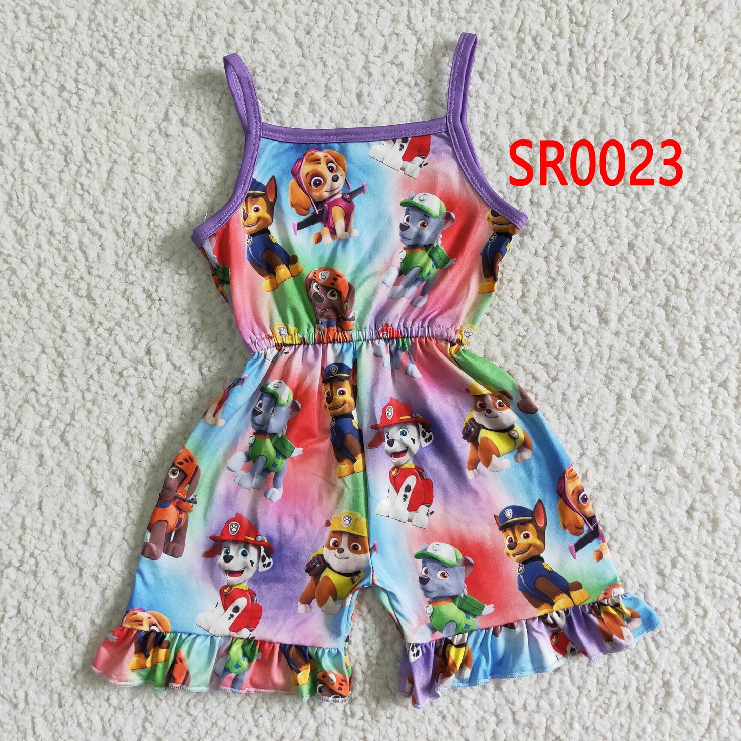 Summer Girls Cartoon Dog Jumpsuit