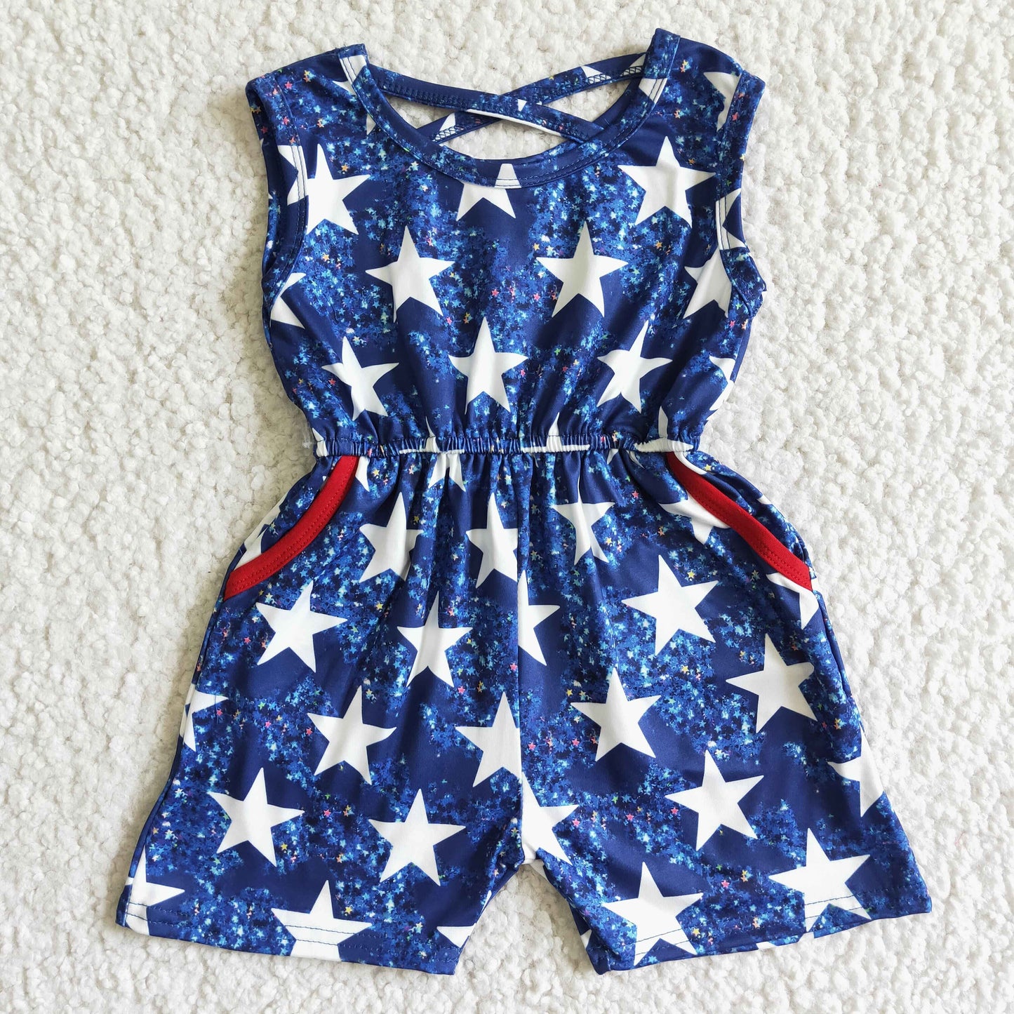 Sibling Sibling Toddler Girls  4th of July Red White Blue Stars Striped Clothing
