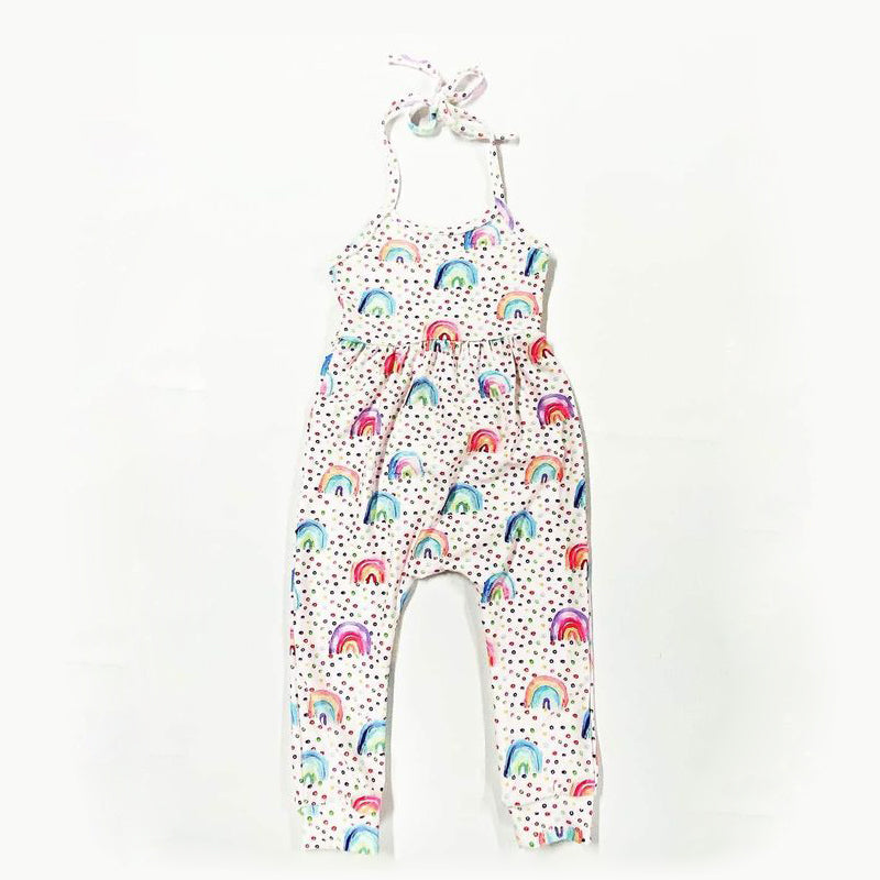 SR0050 Baby Girls Rainbow Halter Jumpsuit