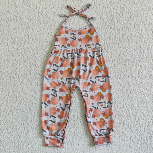 SR0052  Baby Girls Peach Halter Jumpsuit