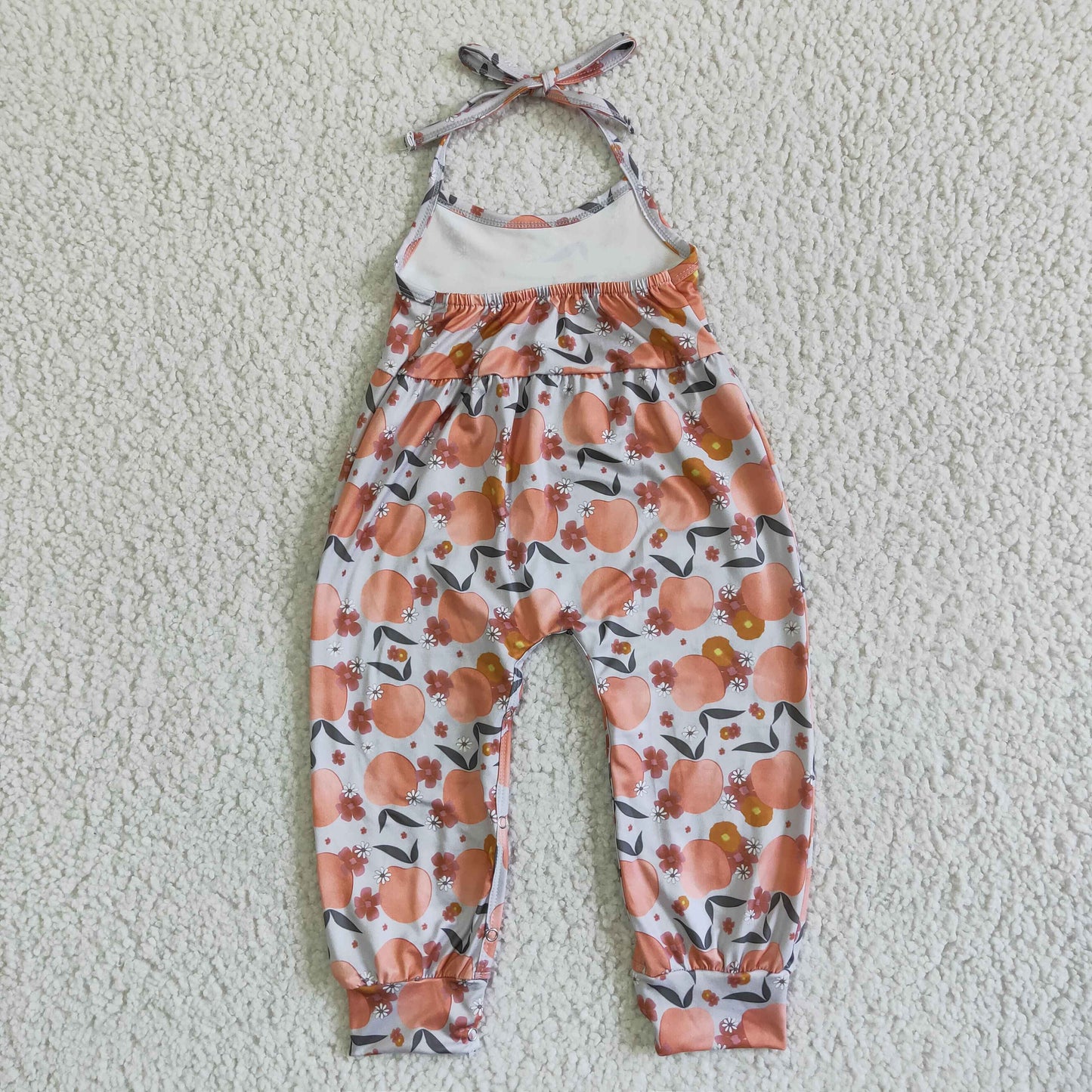 SR0052  Baby Girls Peach Halter Jumpsuit