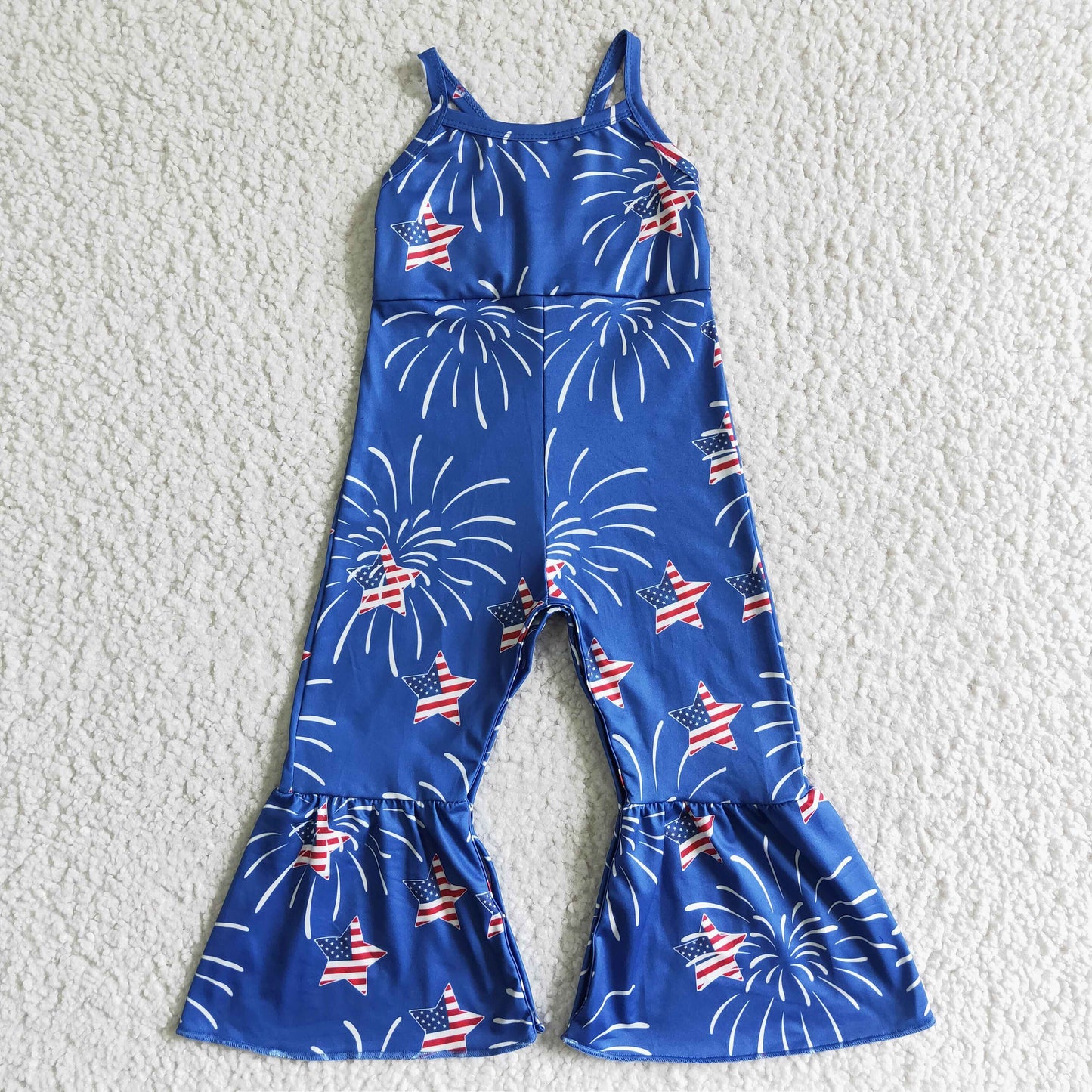 SR0055 Baby Girls Patriotic Fireworks Jumpsuit