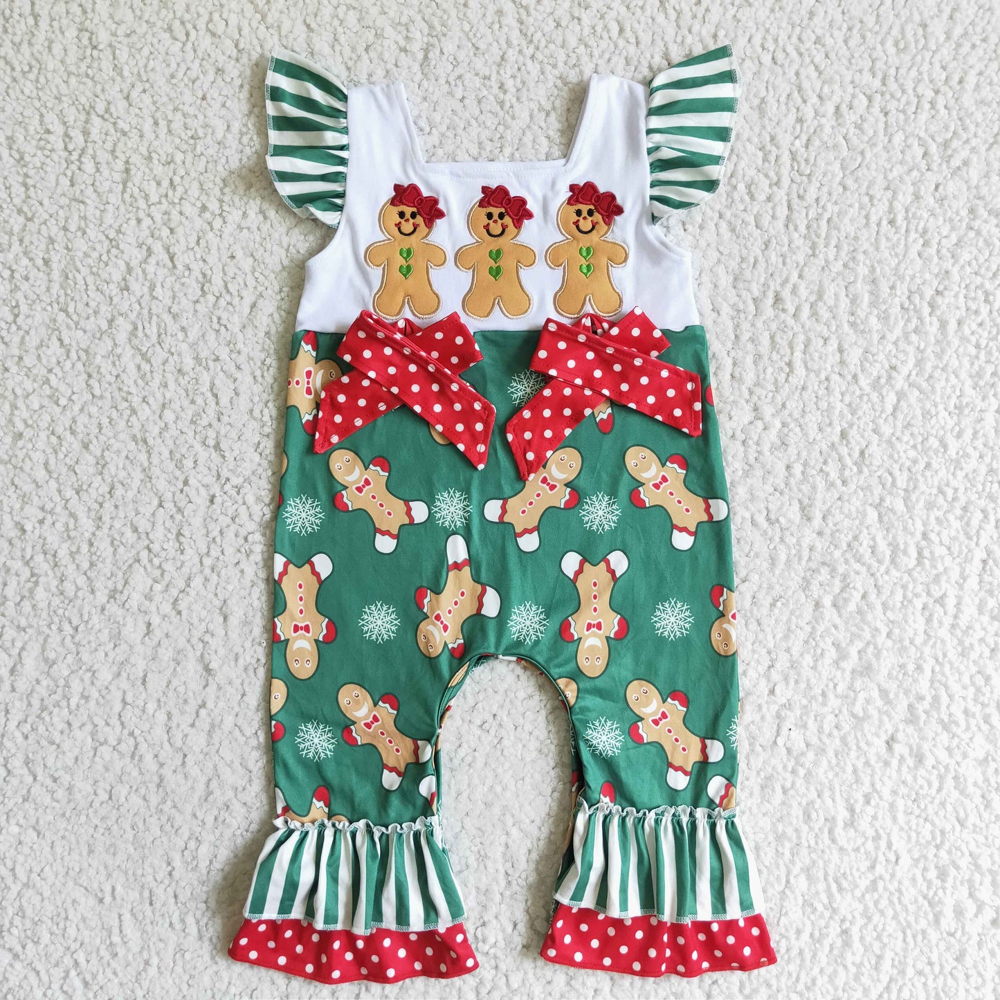 Baby Girls Christmas Gingerbread Romper