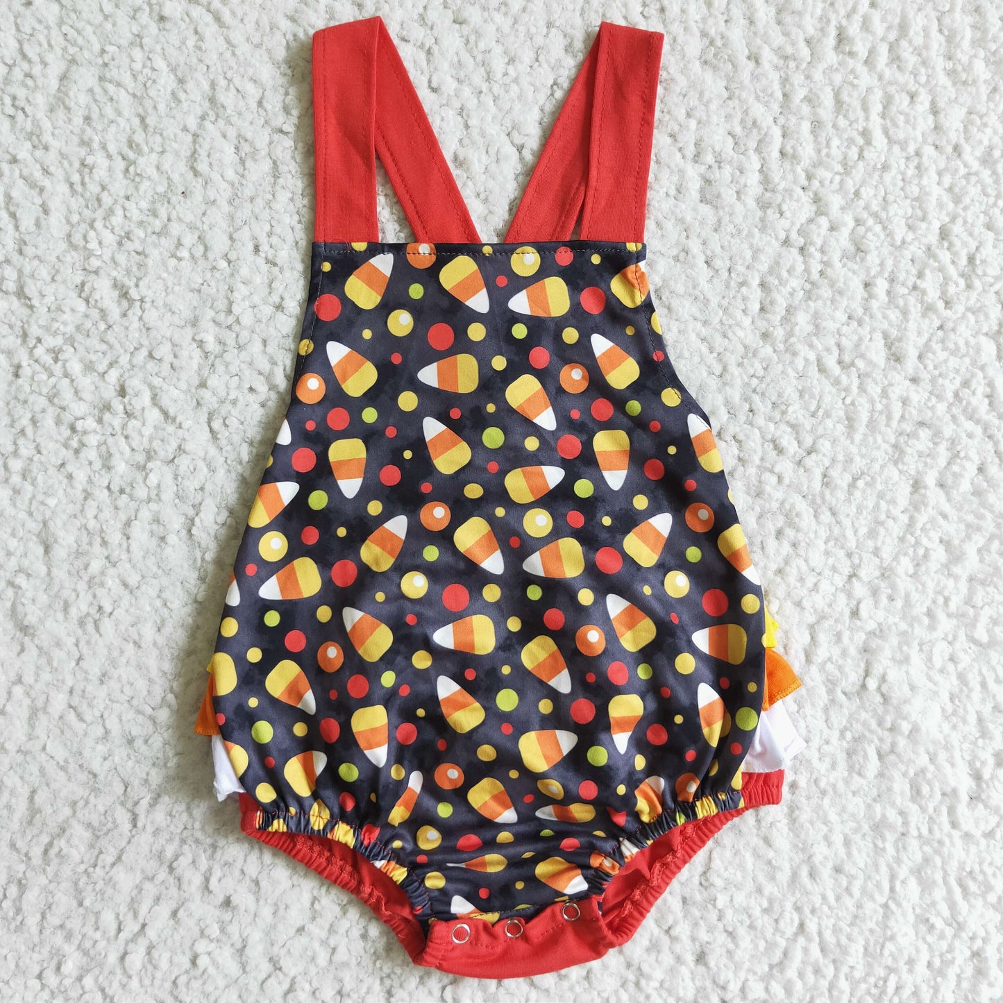 SR0076 baby Girls Halloween Candy Bubble Romper