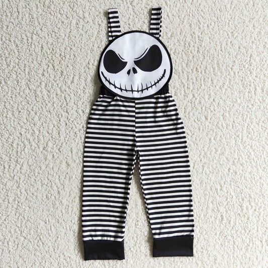 SR0082  Baby Boy Halloween Black Striped Romper