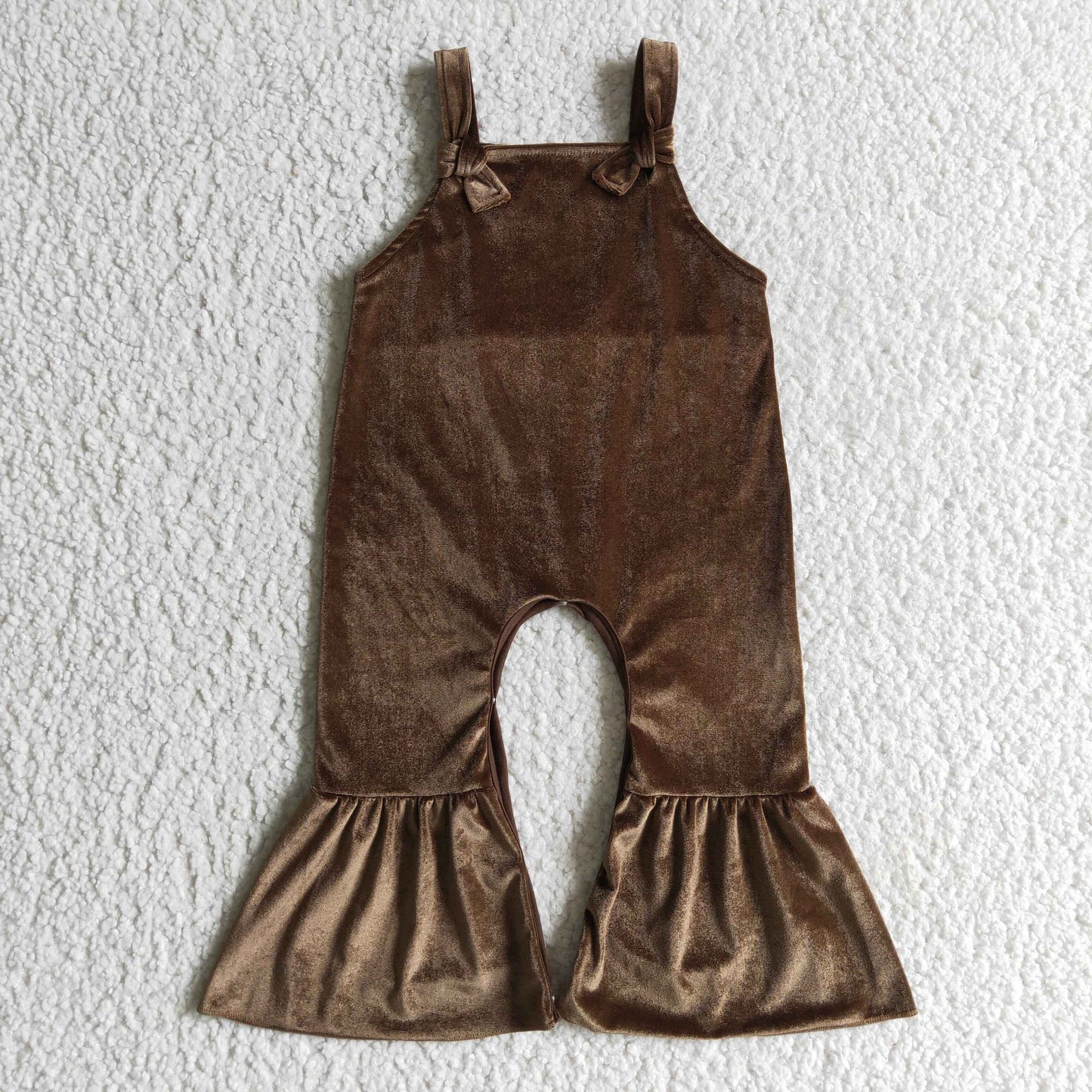 SR0090 Kids Girls Velvet Jumpsuit