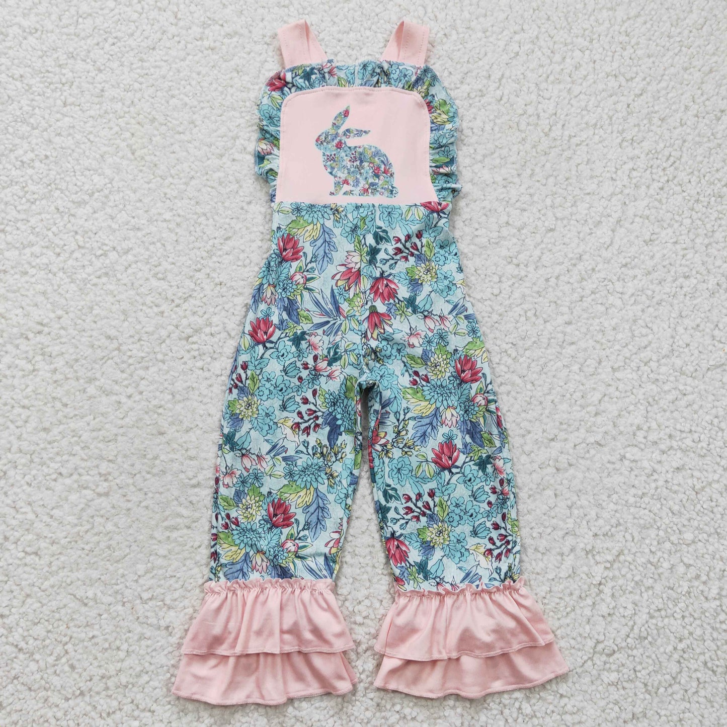 Cute Baby Girls Easter Bunny Overall Jumpsuit