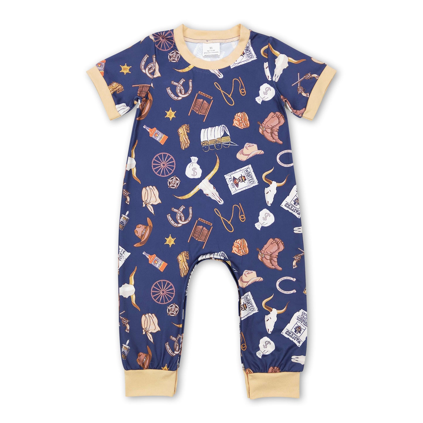 Baby Boys Western Short Sleeve Romper On Sale