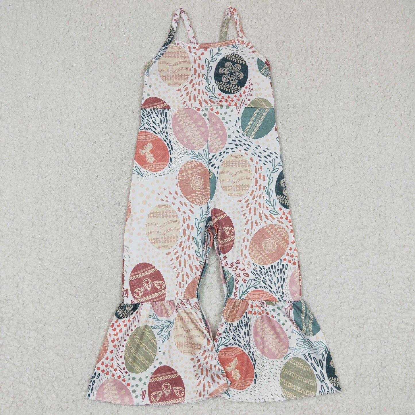 Kids Girls Easter Egg Print Jumpsuit