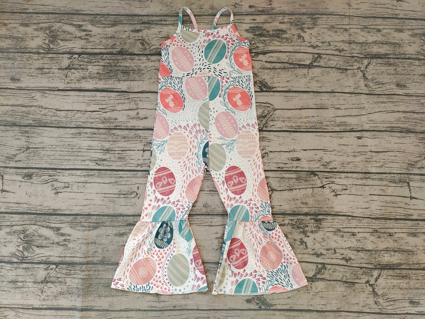 Kids Girls Easter Egg Print Jumpsuit