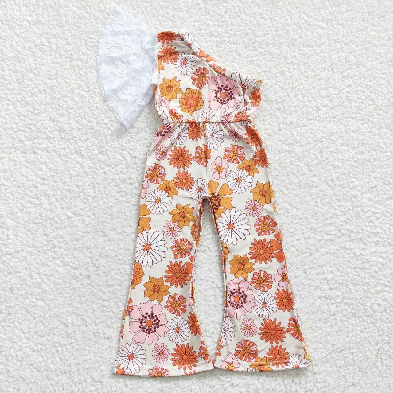 SR0211 Baby Girls Flower Lace Sleeve Jumpsuit