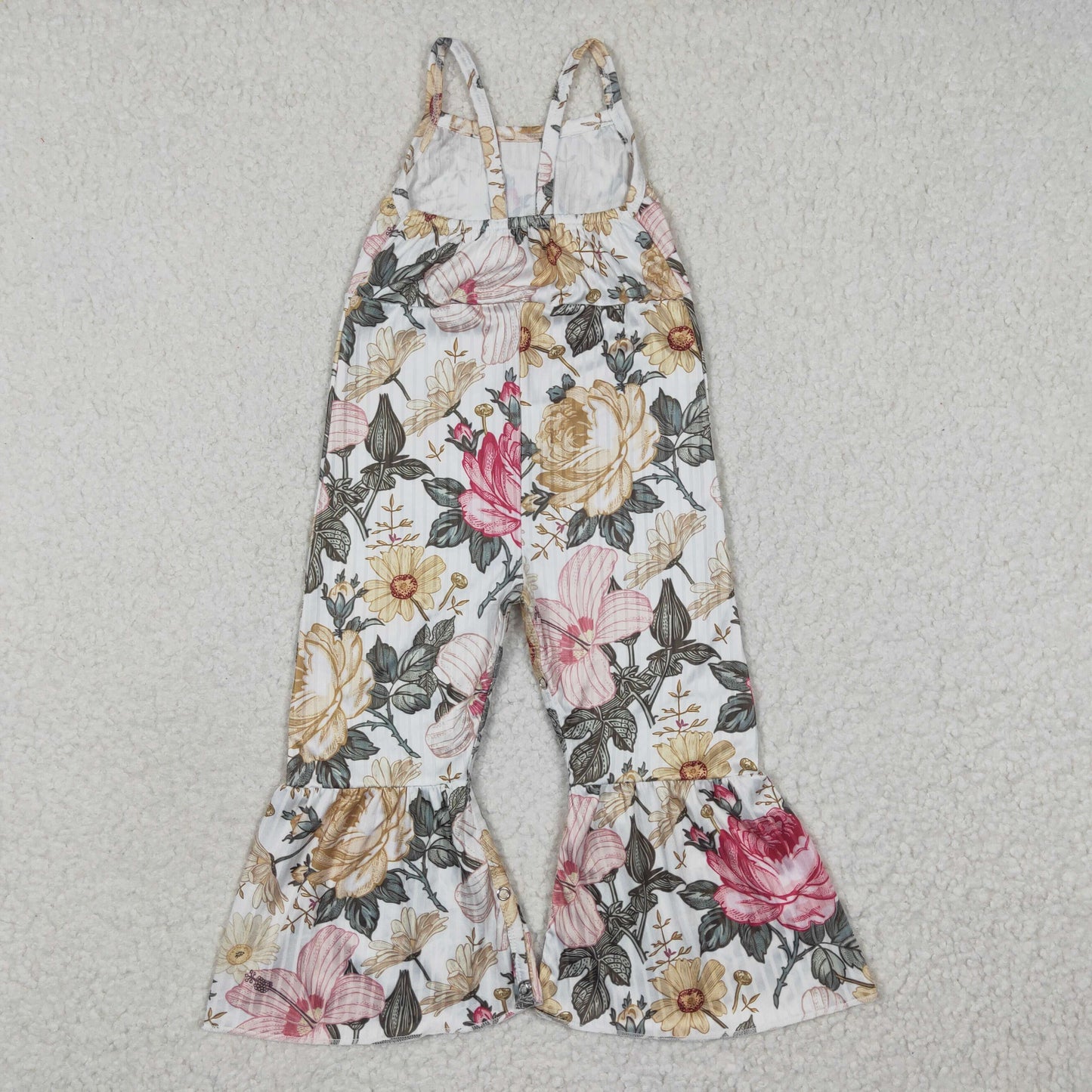 Summer Girls Flower Print Suspender Jumpsuit