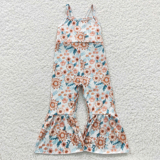 SR0309 Girls Summer Flower Jumpsuit