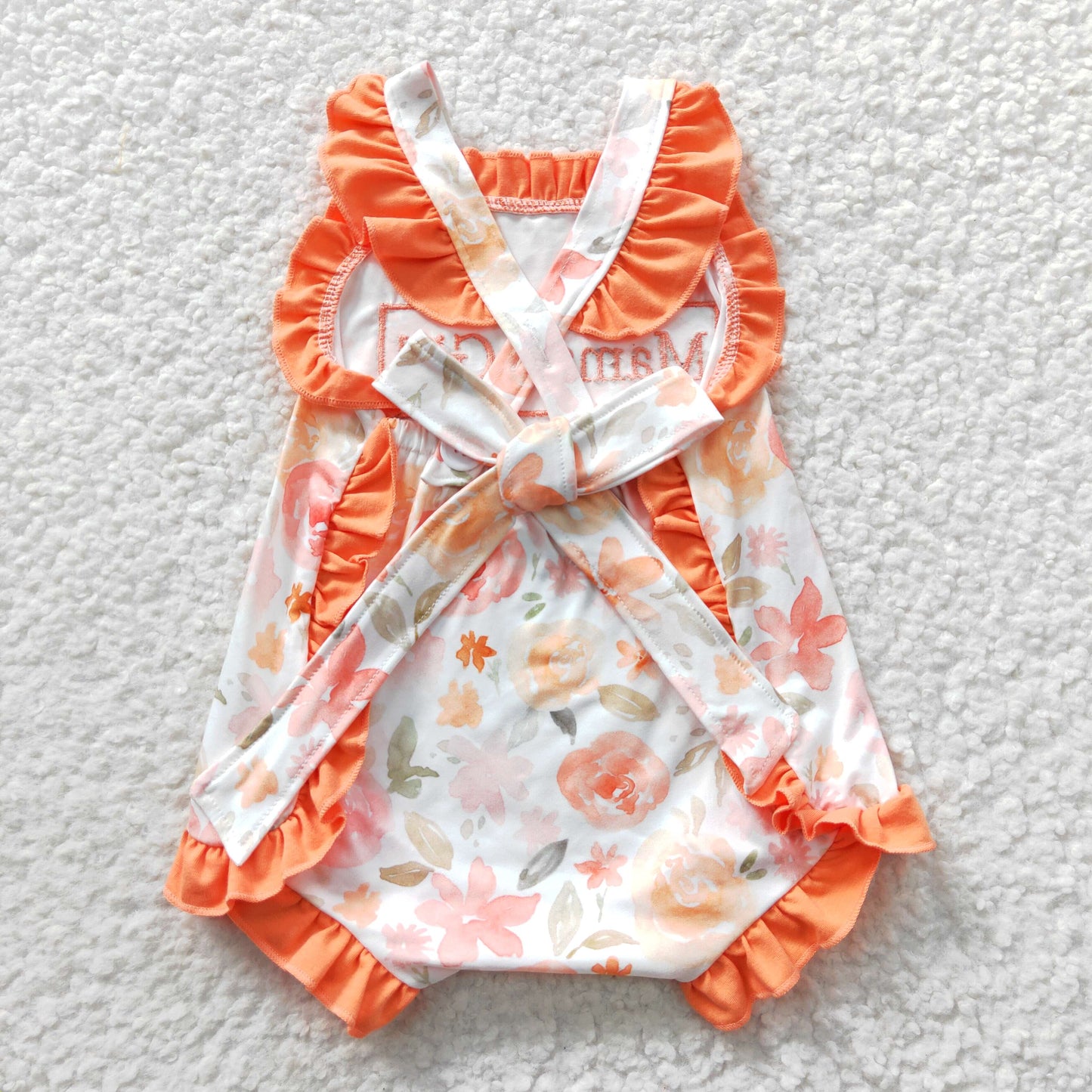 SR0330 Mama's Girl Flower Bubble Romper