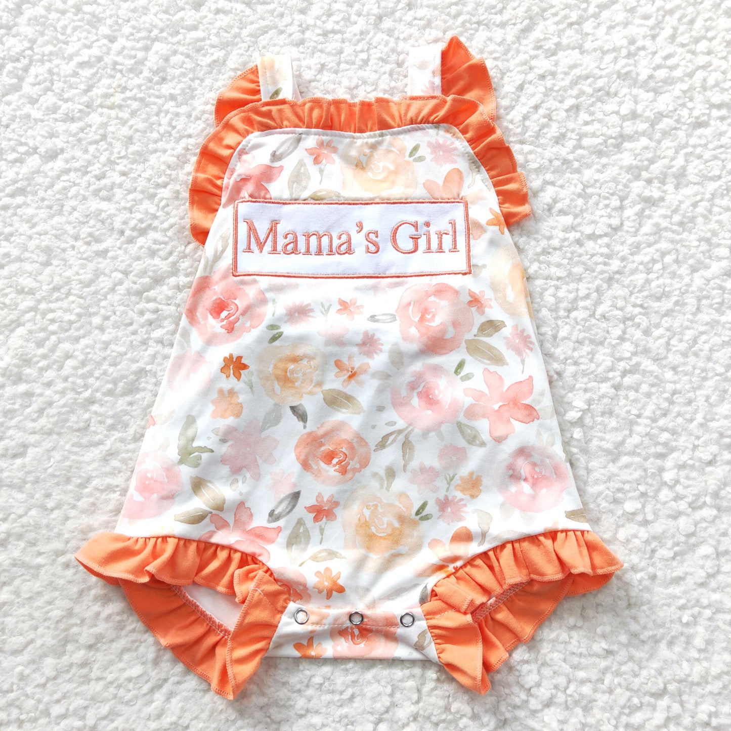 SR0330 Mama's Girl Flower Bubble Romper