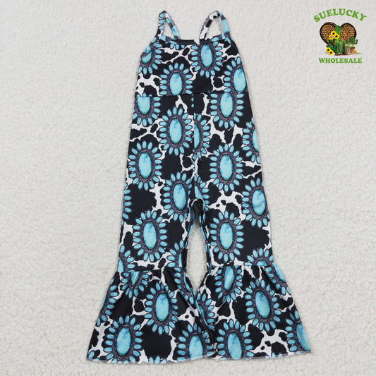 SR0369 Girls Turquoise Summer Jumpsuit