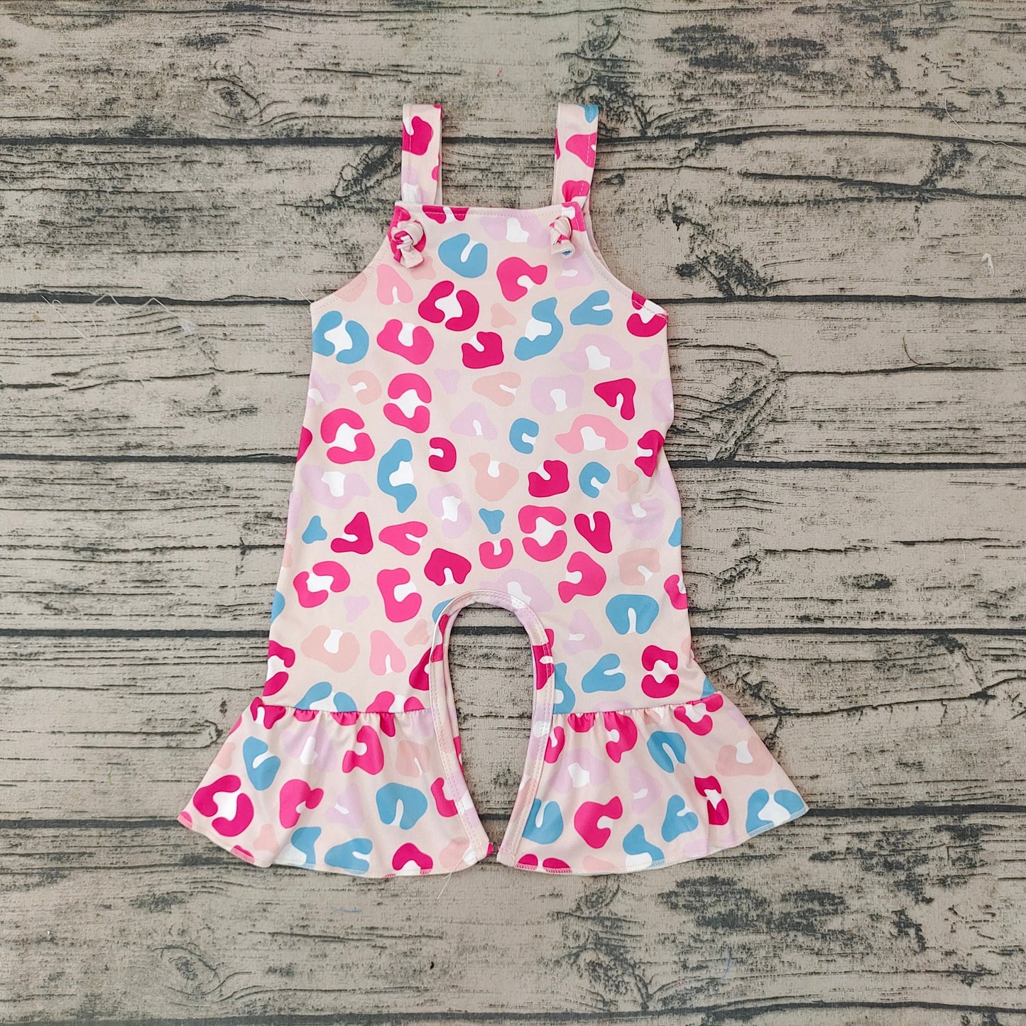 SR0379 Girls Colorful Leopard Jumpsuit