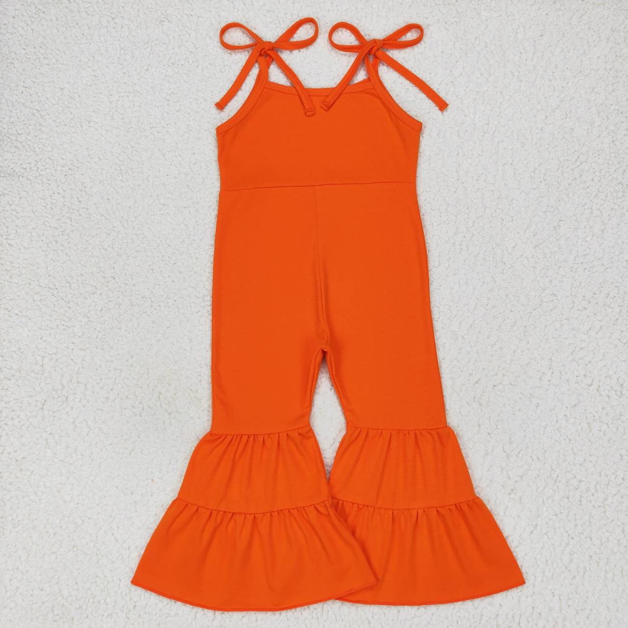 SR0451 Kids Girls Orange Cotton Jumpsuit