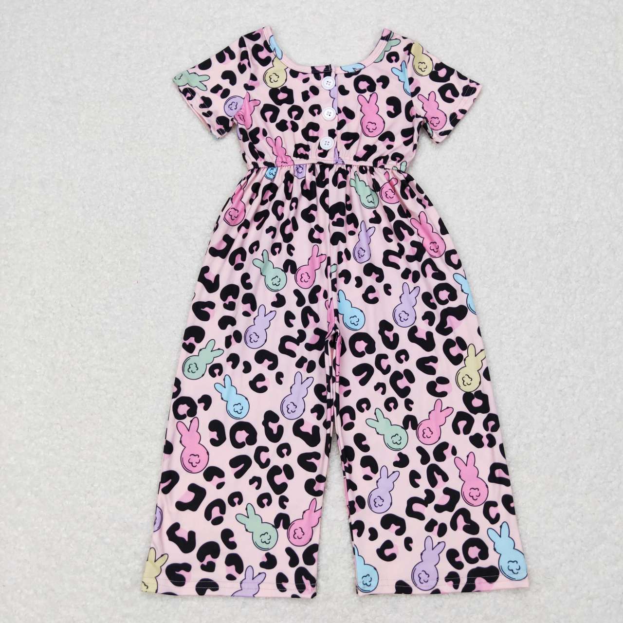 Easter Girls Leopard Bunny Jumpsuit