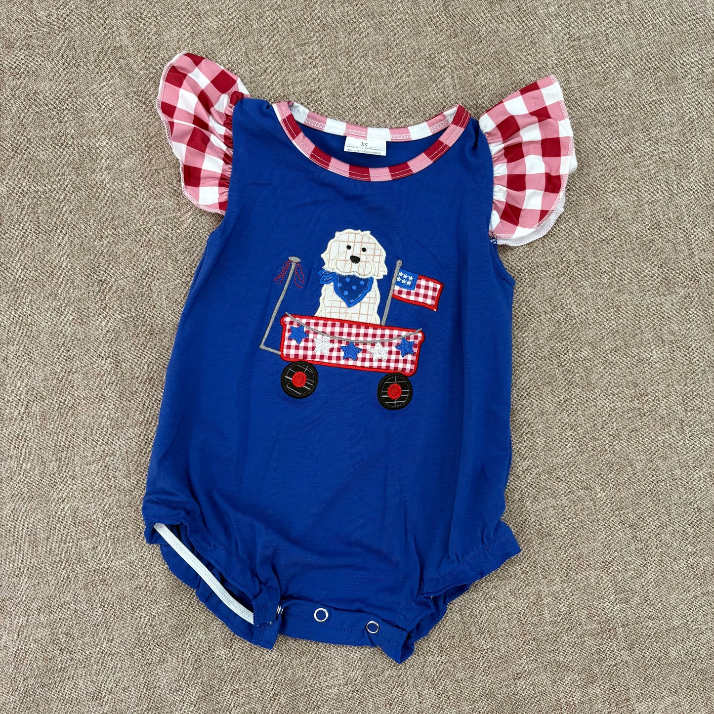 4th Of July Flag Dog Summer Shorts Sleeve Romper Sibling Wear