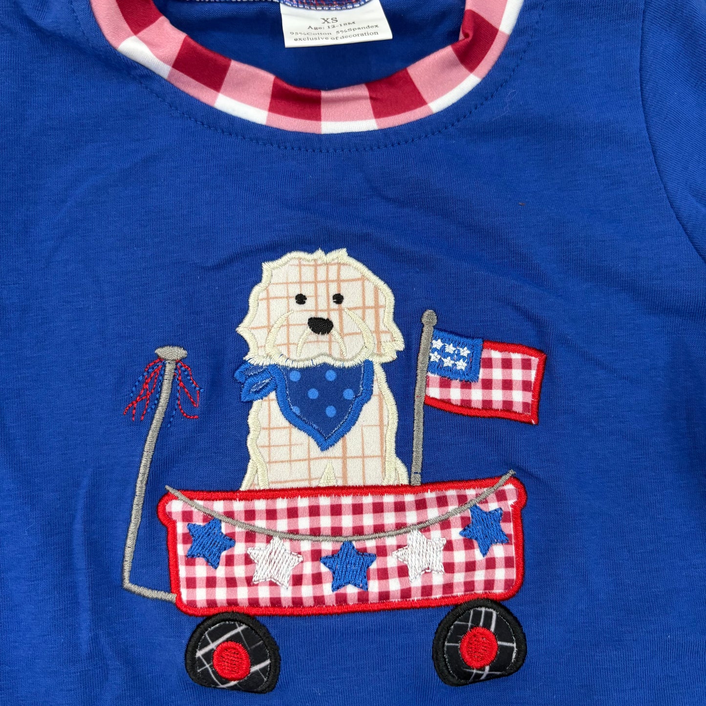 4th Of July Flag Dog Summer Shorts Sleeve Romper Sibling Wear