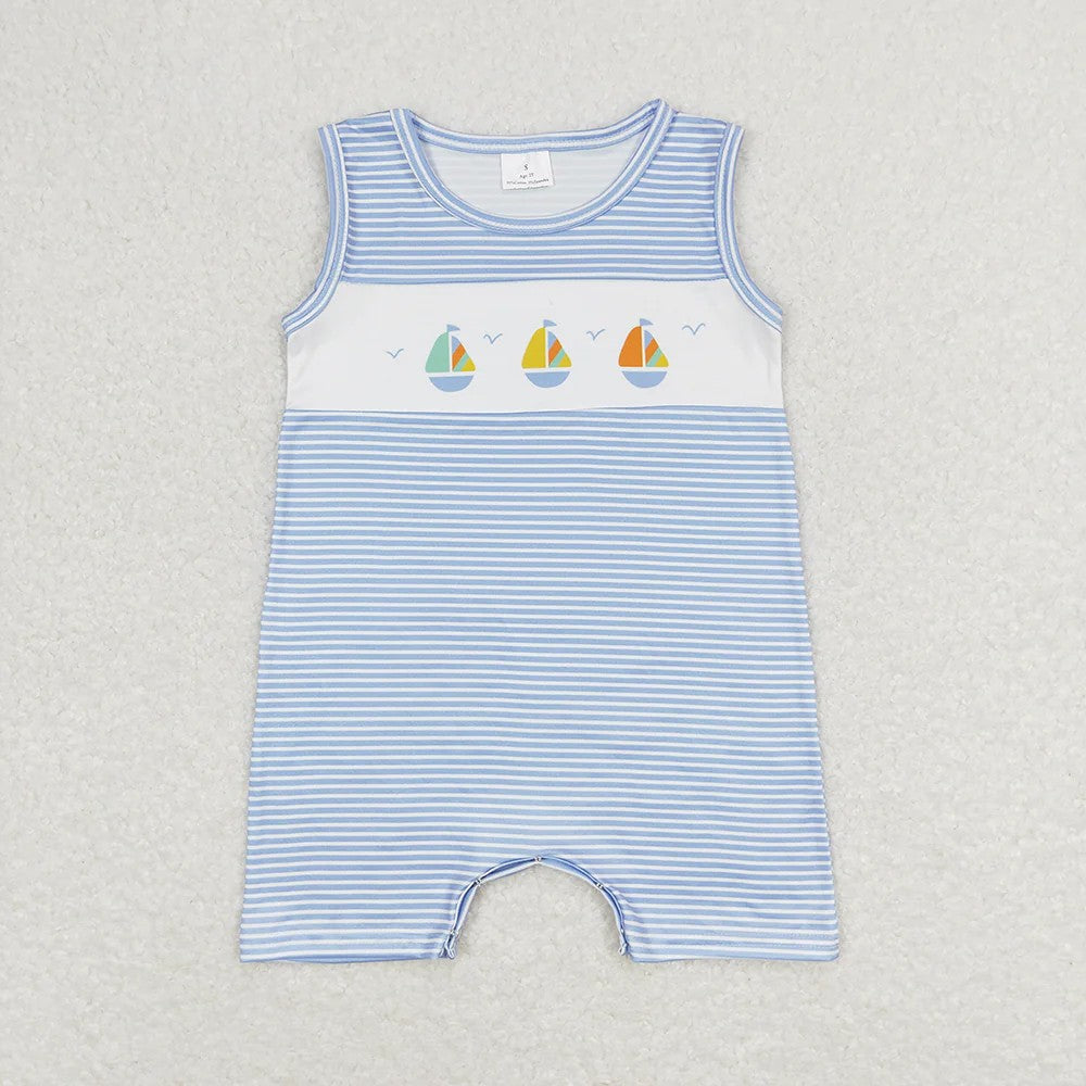 Summer Baby Sibling Sailboat Romper