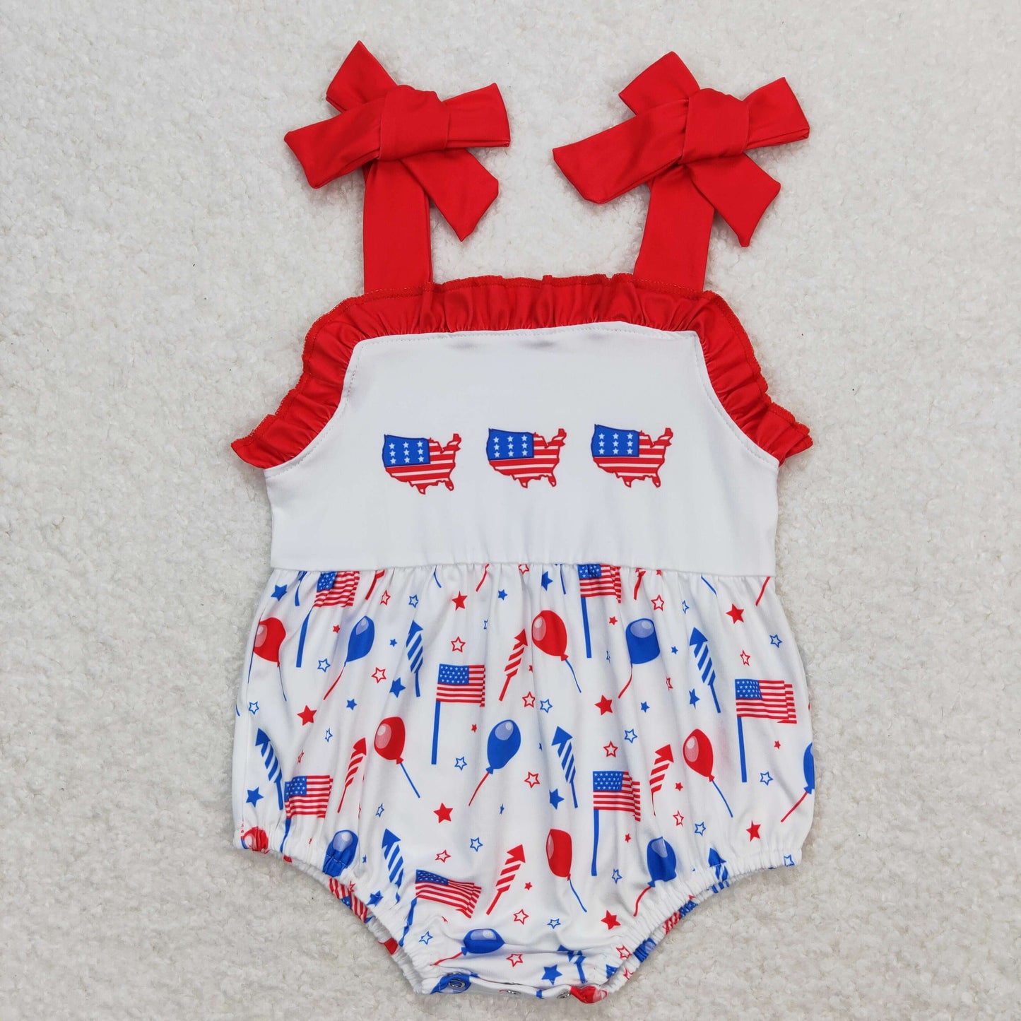 Baby Girls 4th Of July Flag Balloon Sibling Boys Rompers Shorts Clothes Sets
