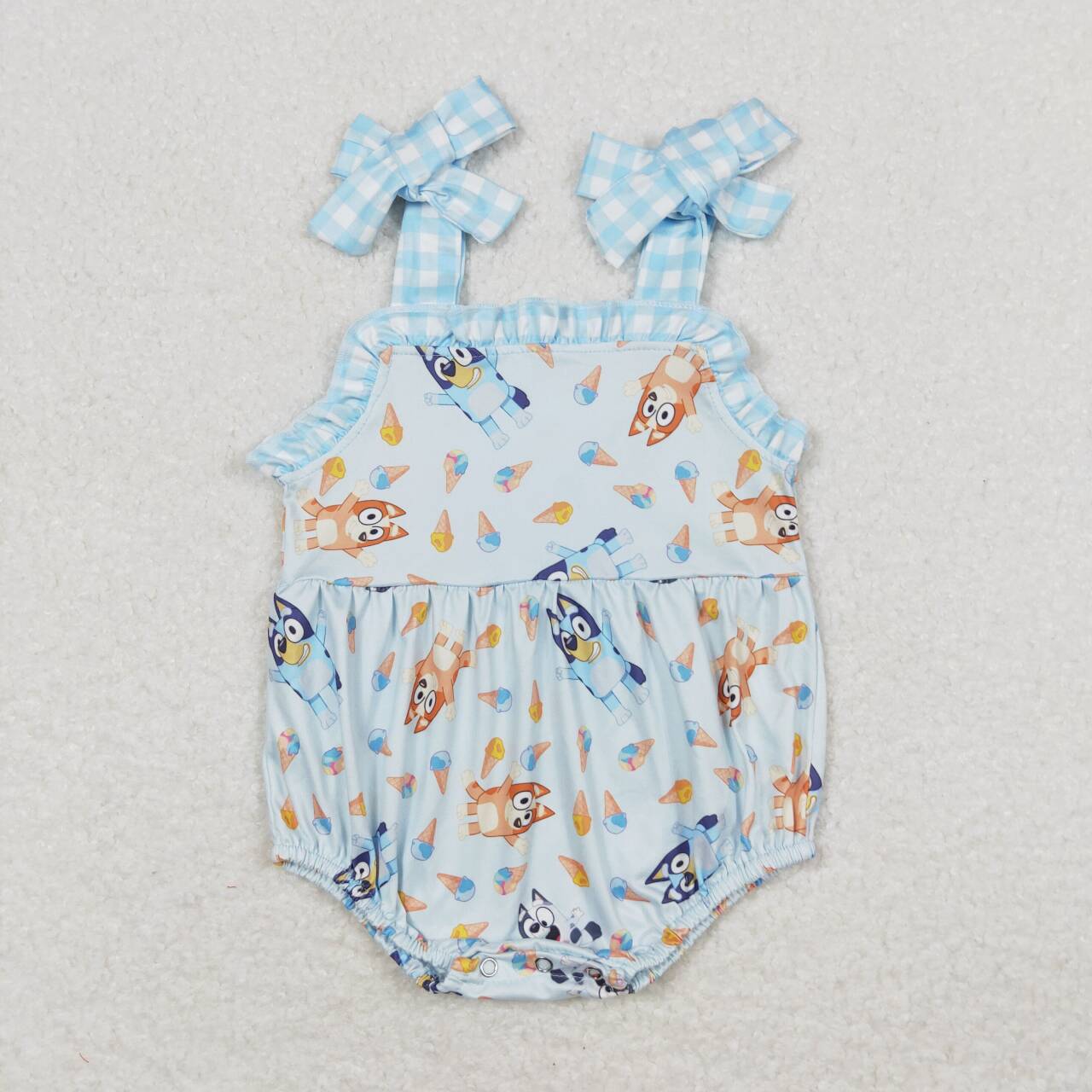 Baby Girls Cartoon Blue Dog Shorts Set