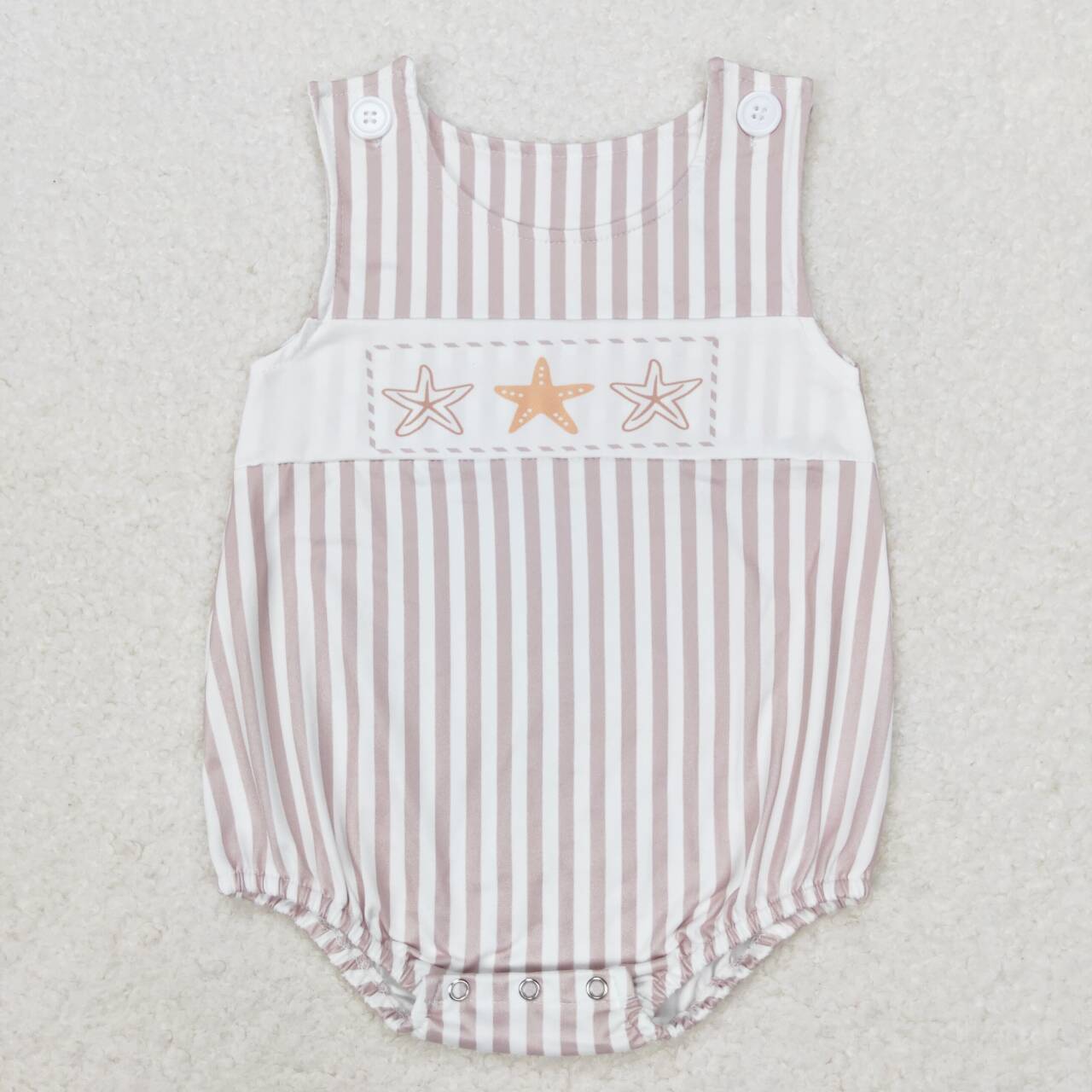 Summer Sibling Starfish Stripes Dresses Sets Romper RTS