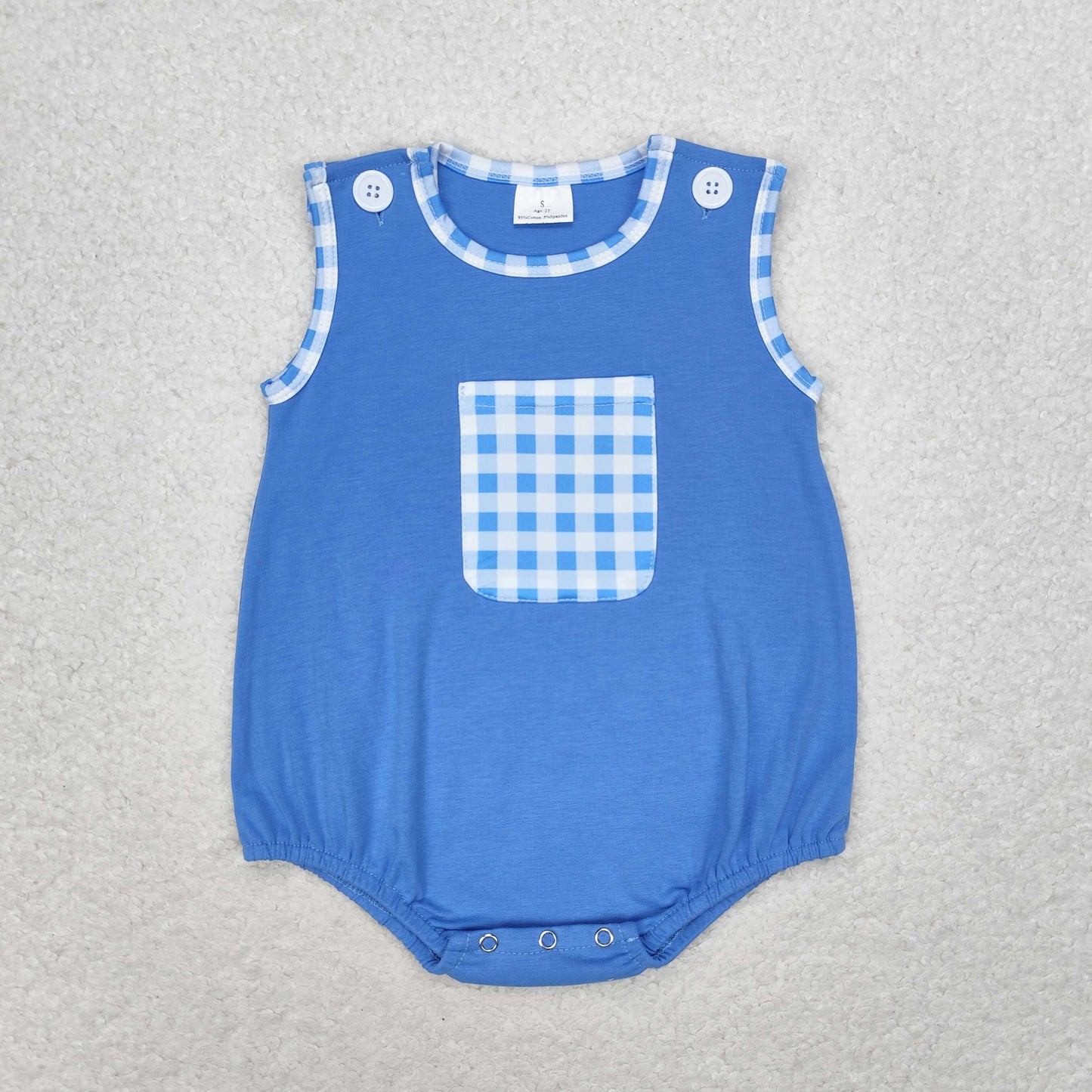 Baby Girls Boys Sibling Summer Blue Gingham Clothing