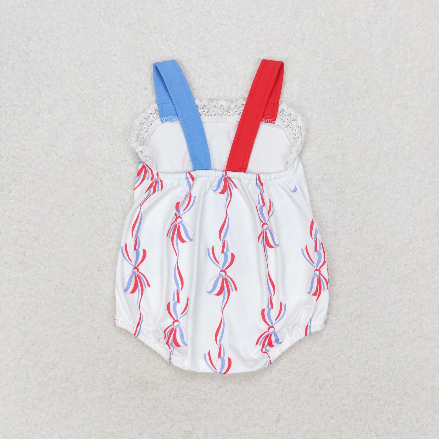 Baby Girls Patriotic Bow Sibling Outfit Dress and Romper July 4th